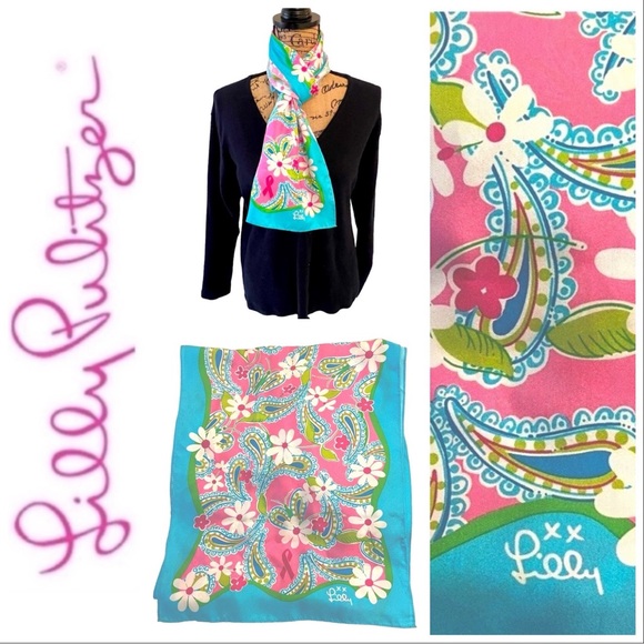 LILLY PULITZER VINTAGE Daisy print with turquoise border 13x28” - Picture 6 of 12